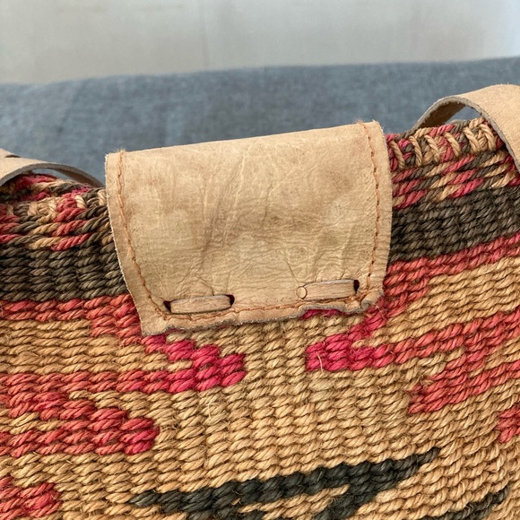 Vintage woven sisal market tote bucket bag. Jute, raffia - Picture 12 of 12